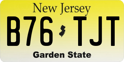 NJ license plate B76TJT