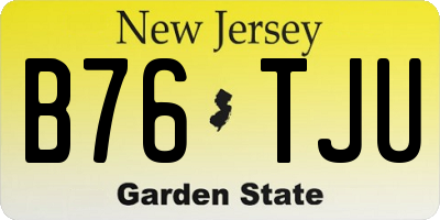 NJ license plate B76TJU