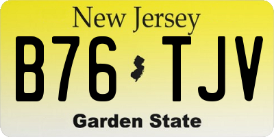 NJ license plate B76TJV