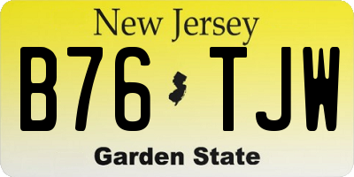 NJ license plate B76TJW