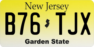 NJ license plate B76TJX