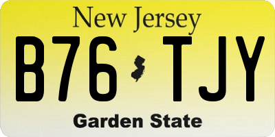 NJ license plate B76TJY