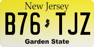 NJ license plate B76TJZ