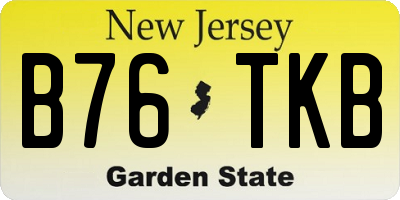 NJ license plate B76TKB