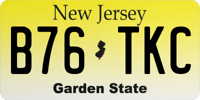 NJ license plate B76TKC