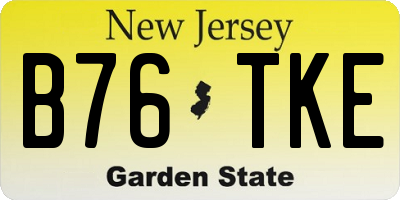 NJ license plate B76TKE
