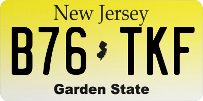 NJ license plate B76TKF