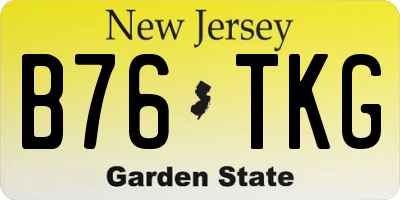 NJ license plate B76TKG