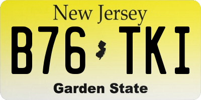 NJ license plate B76TKI
