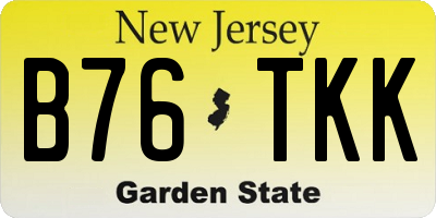 NJ license plate B76TKK