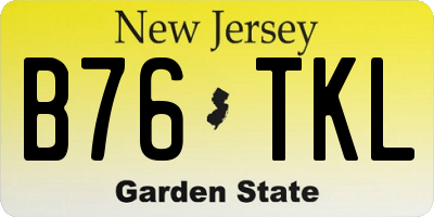 NJ license plate B76TKL