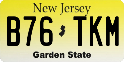 NJ license plate B76TKM