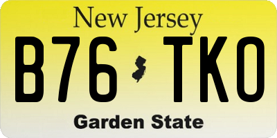 NJ license plate B76TKO