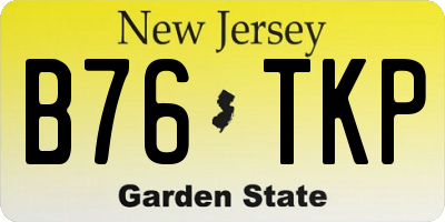 NJ license plate B76TKP