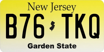 NJ license plate B76TKQ