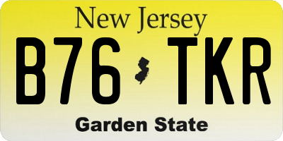 NJ license plate B76TKR