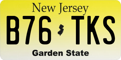 NJ license plate B76TKS