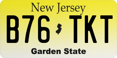 NJ license plate B76TKT