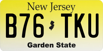 NJ license plate B76TKU