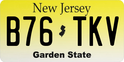 NJ license plate B76TKV