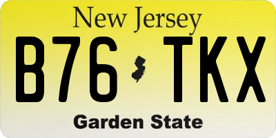 NJ license plate B76TKX