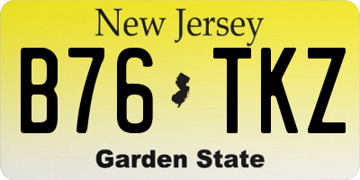NJ license plate B76TKZ
