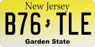 NJ license plate B76TLE