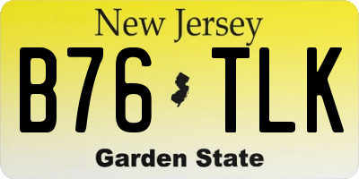 NJ license plate B76TLK