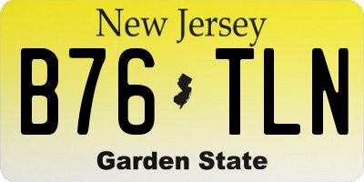 NJ license plate B76TLN