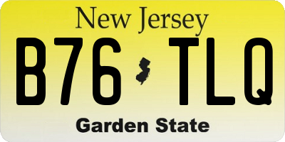 NJ license plate B76TLQ