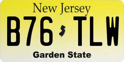 NJ license plate B76TLW