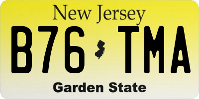 NJ license plate B76TMA