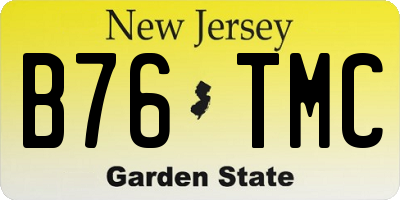 NJ license plate B76TMC