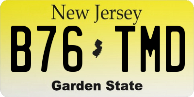 NJ license plate B76TMD