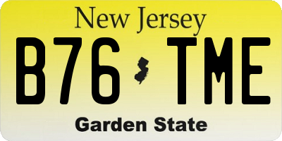 NJ license plate B76TME