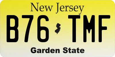 NJ license plate B76TMF