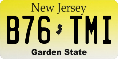 NJ license plate B76TMI