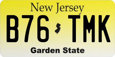 NJ license plate B76TMK
