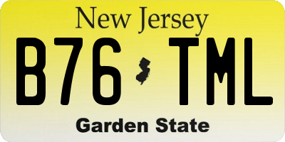 NJ license plate B76TML