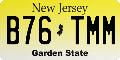 NJ license plate B76TMM