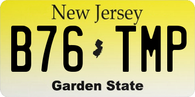 NJ license plate B76TMP