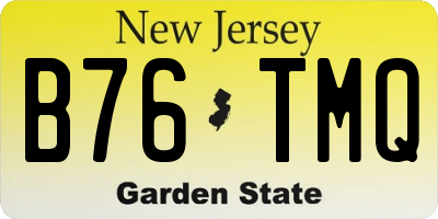 NJ license plate B76TMQ
