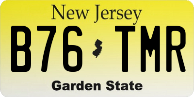 NJ license plate B76TMR