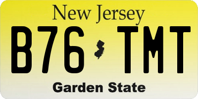 NJ license plate B76TMT