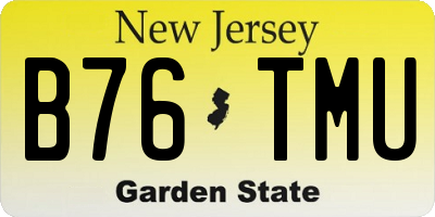 NJ license plate B76TMU