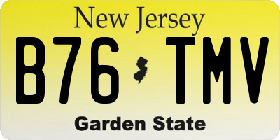 NJ license plate B76TMV