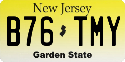 NJ license plate B76TMY