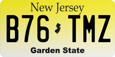 NJ license plate B76TMZ