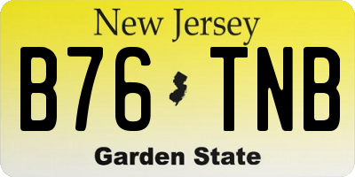 NJ license plate B76TNB
