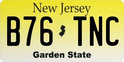 NJ license plate B76TNC